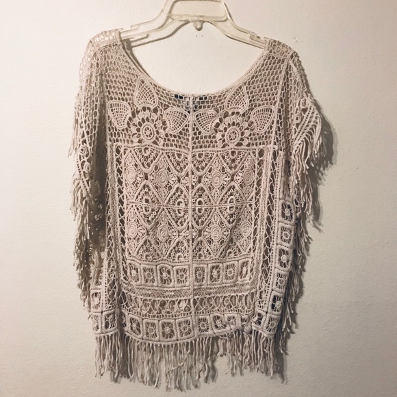 Boho Crochet Top - Beige - Picture 1 of 3